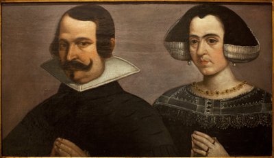 Portrét mladého páru se modlí. Obraz Francisco Pacheco (1564-1644), kolem roku 1630. Muzeum výtvarných umění v Seville, Španělsko. od Francisco Pacheco