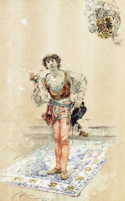 nápadník, od Francisco Pradilla y Ortiz