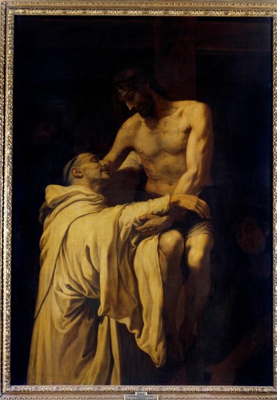 Kristus bere svatého Bernarda z Clairvaux (San Bernardo di Chiaravalle) (1090-1153) v náručí Obraz Francisco Ribalta (1565-1628) 1621 Sun. 1,58x1,13 m Madrid, Musee du Prado od Francisco Ribalta