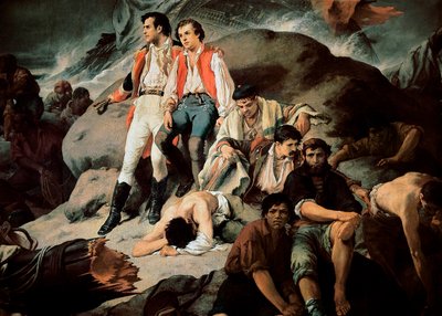 Bitva u Trafalgaru v roce 1805. Detail z obrazu Francisca Sans Cabota (1834-1881). 1862. Madrid. Senátní palác od Francisco Sans y Cabot