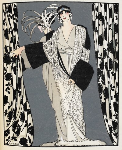 Blanc et noir. Žena v kostýmu navrženém v roce 1855 Johnem Redfernem, ilustrace z 