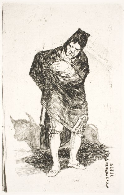 Andaluský pašerák s býkem od Francisco de Goya