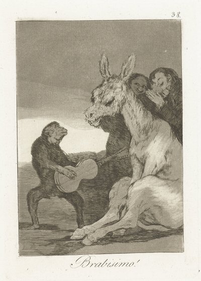 Bravo! Brabisimo! (název na objektu) Los Caprichos (název série) od Francisco de Goya
