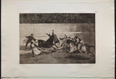 Býčí zápasy: Smrt Pepe Illa 2. kompozice, 1876. od Francisco de Goya