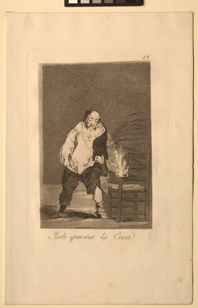 Caprichos: A jeho dům hoří... od Francisco de Goya