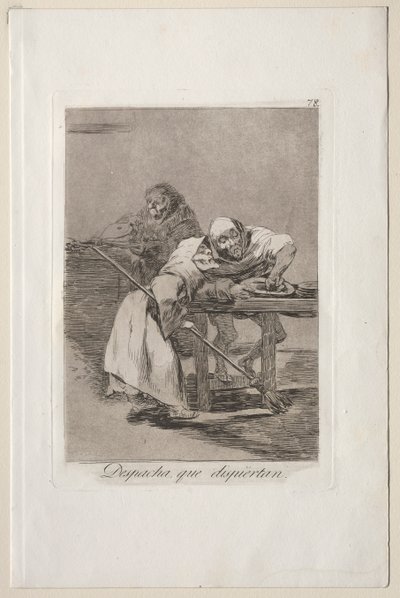 Caprichos: Buďte rychlí, oni se probouzejí. od Francisco de Goya