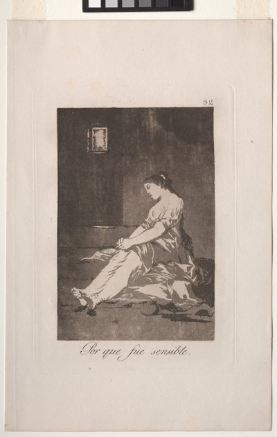 Caprichos: Protože byla náchylná. od Francisco de Goya