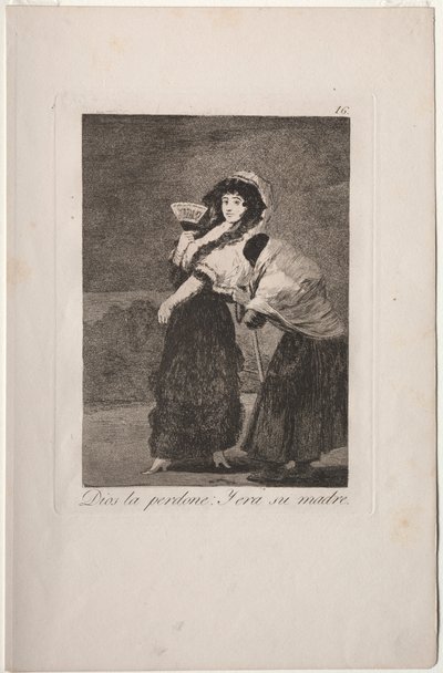 Caprichos: Proboha: a byla to její matka.. od Francisco de Goya