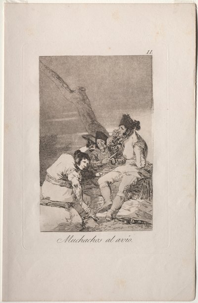Caprichos: Chlapci se připravují. od Francisco de Goya