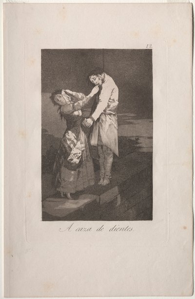 Caprichos: Hledání zubů. od Francisco de Goya