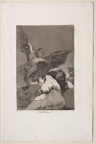 Caprichos: Nositelé příběhů-Výbuchy větru od Francisco de Goya