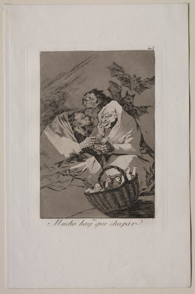 Caprichos: Je toho hodně k sání od Francisco de Goya