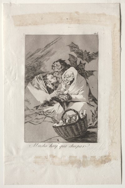 Caprichos: Je toho hodně k sání od Francisco de Goya