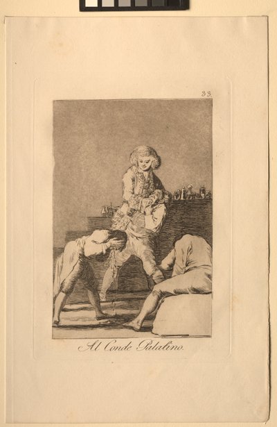 Caprichos: Hraběti Palatinovi nebo hraběti z patra. od Francisco de Goya