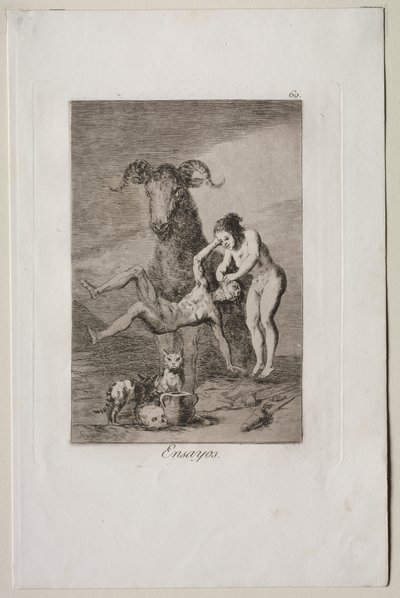 Caprichos: Zkoušky od Francisco de Goya
