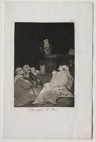 Caprichos: Jaký zlatý zobák!. od Francisco de Goya