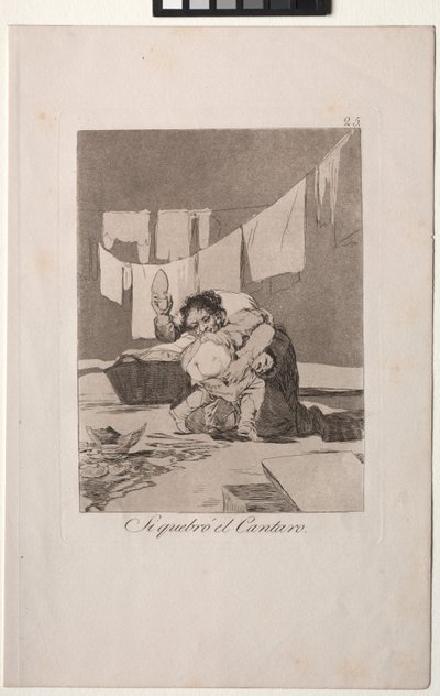 Caprichos: Ano, rozbil hrnec. od Francisco de Goya