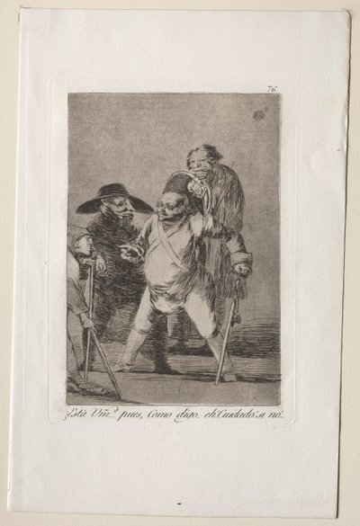 Caprichos: Rozumíš?...No, jak říkám...eh! Pozor! V opačném případě... od Francisco de Goya