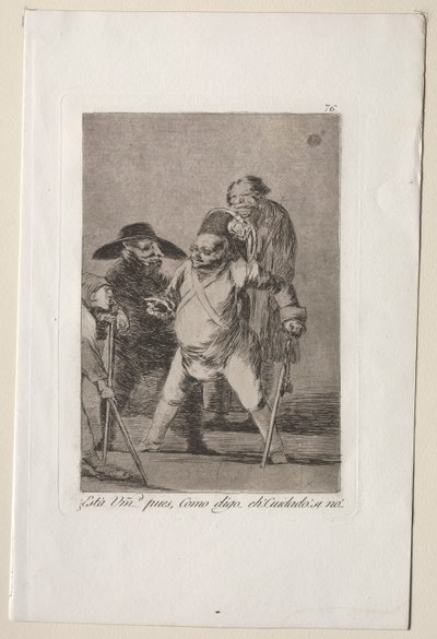 Caprichos: Rozumíš...No, jak říkám...eh! Pozor! V opačném případě.... od Francisco de Goya