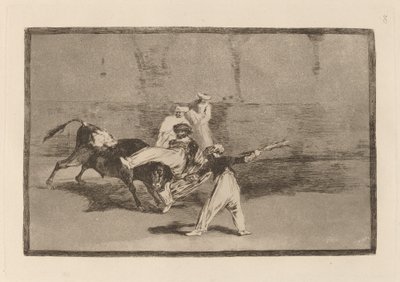 Zasraný Maur na náměstí (Moor chycený býkem v ringu) od Francisco de Goya