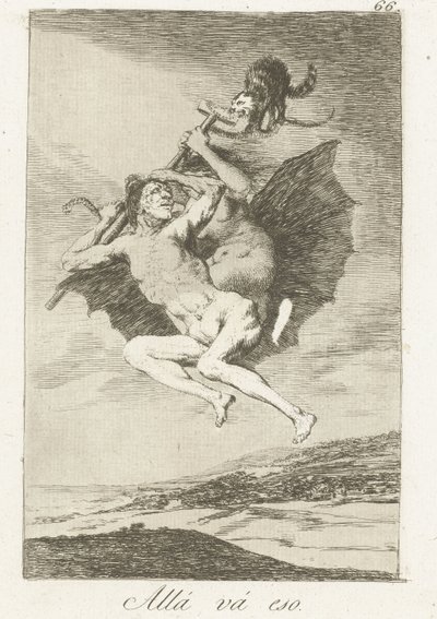 tam jdou Allá vá eso (název na objektu) Los Caprichos (název série) od Francisco de Goya