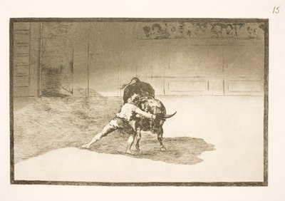 Slavný Martincho umístí banderillas, oklame býka pohyby svého těla od Francisco de Goya