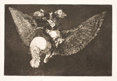 The Flying Folly (Vzdej se přítele, který tě schovává pod křídly a kousne tě zobákem) od Francisco de Goya