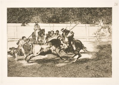Mocný Rendon kopí býka, výpad, který způsobil jeho smrt v madridské aréně od Francisco de Goya