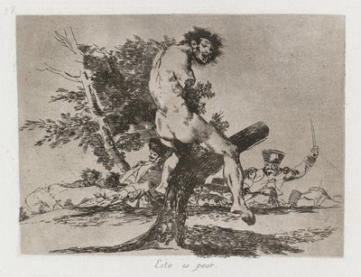 Válečné katastrofy: Pl. 37, To je horší, 1810-1813. od Francisco de Goya