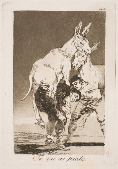 Vy, kdo nemůžete, mě musíte nést na zádech od Francisco de Goya