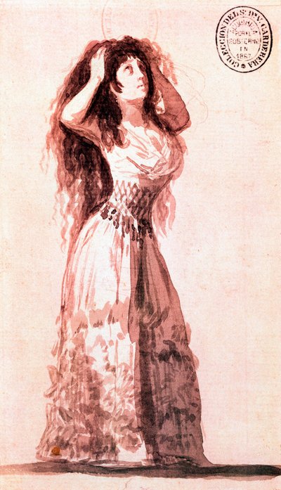Vévodkyně Alba si dává do pořádku vlasy. Kresba Francisco de Goya y Lucientes (1746-1828). 1796. od Francisco de Goya