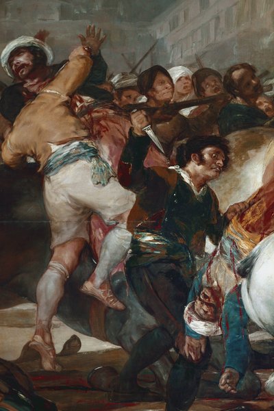 The Two of May (2. května) aneb Obvinění mamlúků. Detail (olej na plátně od Francisco de Goya
