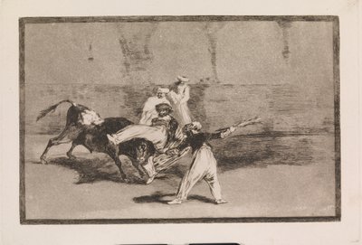 Maur zajatý býkem v aréně od Francisco de Goya