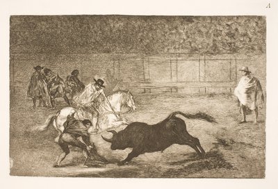 Španělský jezdec láme krátké oštěpy pomocí svých vteřin od Francisco de Goya