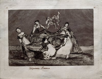 Feminine Folly ze série Los Disparates Follies, 1815-1819 od Francisco de Goya