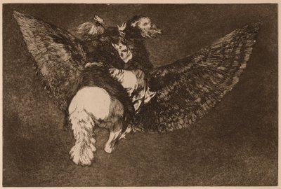 „Flying Folly“ (Disparate volante) ze série „Los Disparates“ od Francisco de Goya