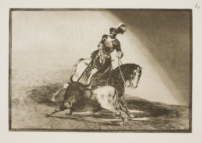 Karel V. nabodne býka v aréně ve Valladolidu od Francisco de Goya