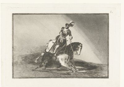 Císař Karel V. bojuje s býkem Carlos V. lanceando un toro en la plaza de Valladolid Býčí zápasy (název seriálu) La Tauromaquia (název série) od Francisco de Goya