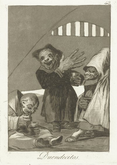 koboldi malí elfové Los Caprichos (název série) od Francisco de Goya