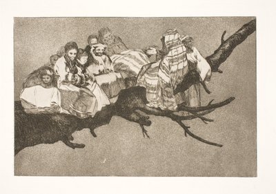 Směšná pošetilost (Procházení mezi větvemi / mluvení přes klobouk) od Francisco de Goya