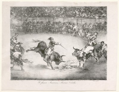[Les Taureaux de Bordeaux: Slavný Američan Mariano Ceballos] od Francisco de Goya