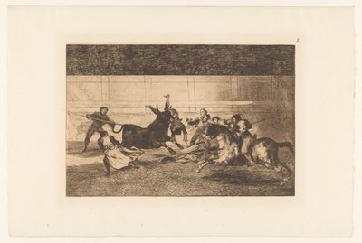 Muž nabodnutý na býčí roh Mort de Pepe Illo Býčí zápasy (název série) La Taureaumachie (název série) La Tauromaquia (název série) od Francisco de Goya