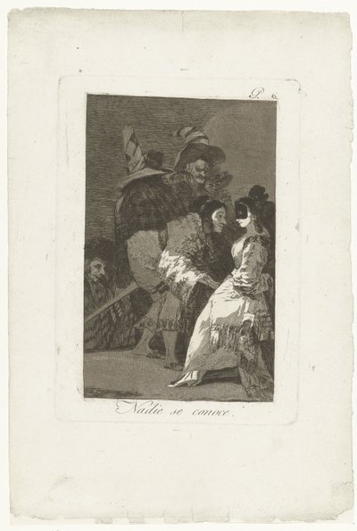 Nikdo nezná sám sebe Nadie se conoce (název na objektu) Los Caprichos (název série) od Francisco de Goya