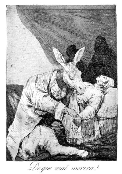 Na co nemocný zemřel, 1799 od Francisco de Goya
