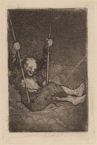Starý muž na houpačce od Francisco de Goya