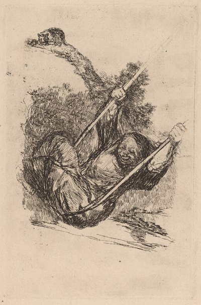 Stará žena na houpačce od Francisco de Goya