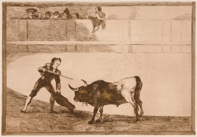 Pedro Romero: Zabití nehybného býka (Pedro Romero matando á toro parado), ze série Tauromaquia od Francisco de Goya