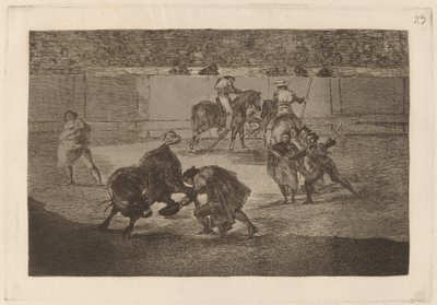 Pepe Illo dělá řez na býka (Pepe Illo Making Pass of the "Recorte") od Francisco de Goya