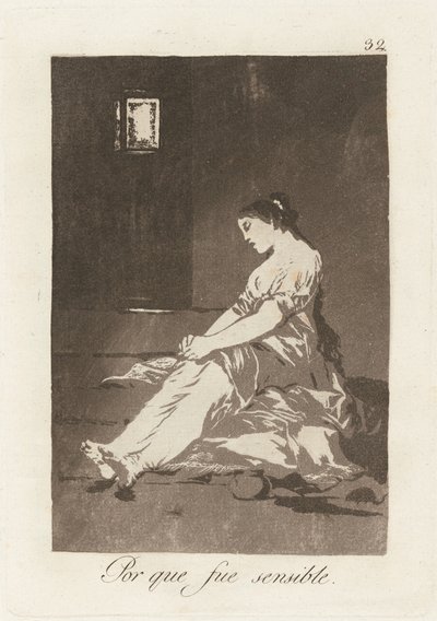 Protože byla citlivá (Protože byla citlivá) od Francisco de Goya