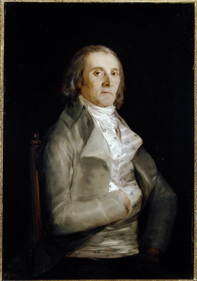 Portrét Dona Andrese del Perala (aktivní 1770-1820) malíř a dekoratér - Olej na dřevě od Francisco de Goya